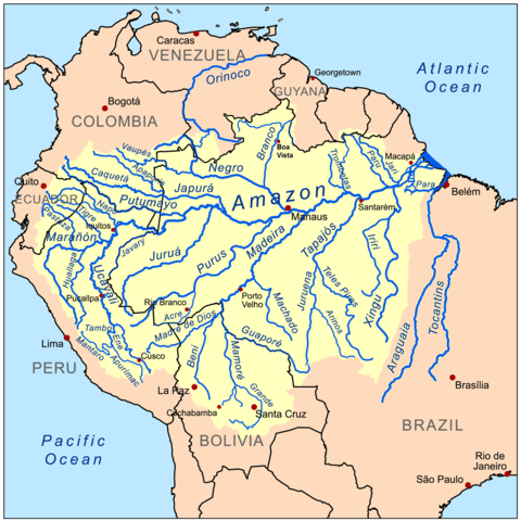 Map of the Amazon River Basin