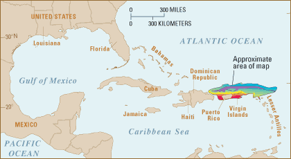 Location map Puerto Rico trench—United States Geological Survey