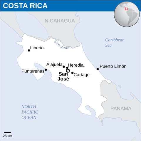 Costa Rica location map.