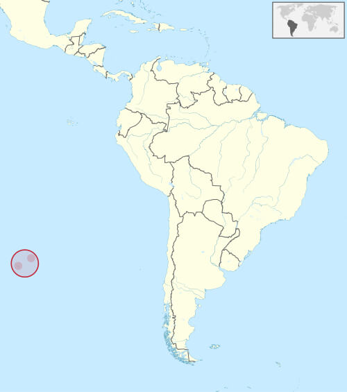 Location of Easter Island to South America.