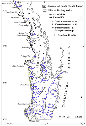 Map depicting the location of the Serrania Del Baudo.