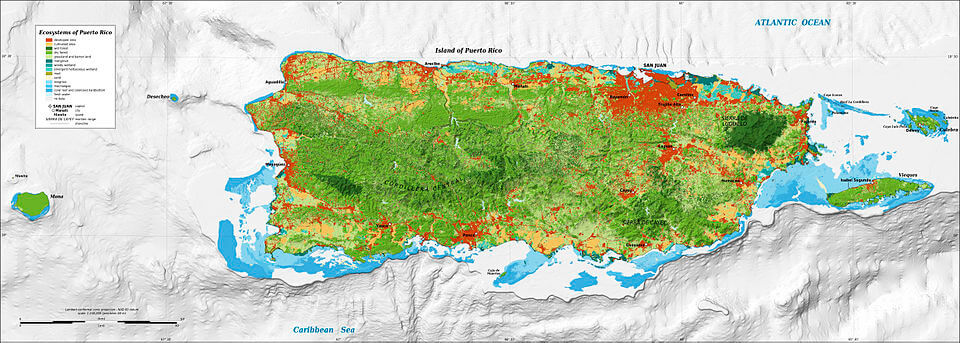 Map of the ecosystems of Puerto Rico.