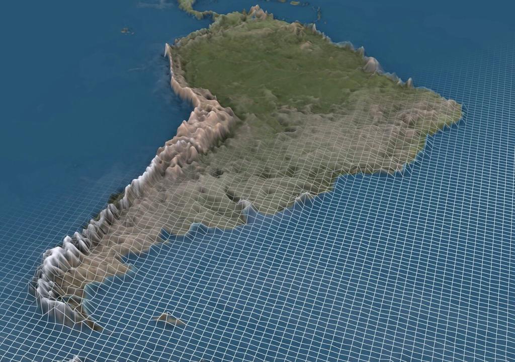 South America Andes 3D Map.