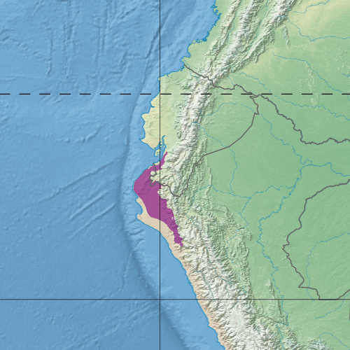 Map depicting the location of the Tumbes-Piura dry forests  (in purple).