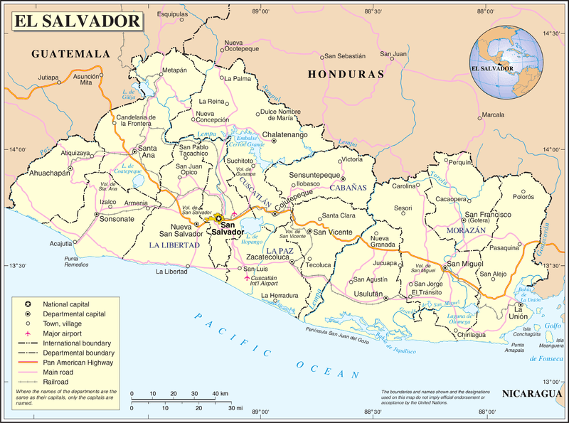 Map of El Salvador.