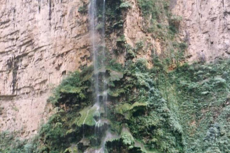 Christmas Tree Waterfall in Sumidero Canon, Grijalva River, Chiapas, Mexico