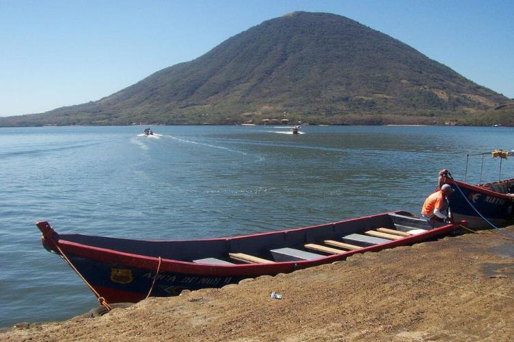 El Tigre Island, in the Gulf of Fonseca, belonging to Honduras. View from Coyolito Pier