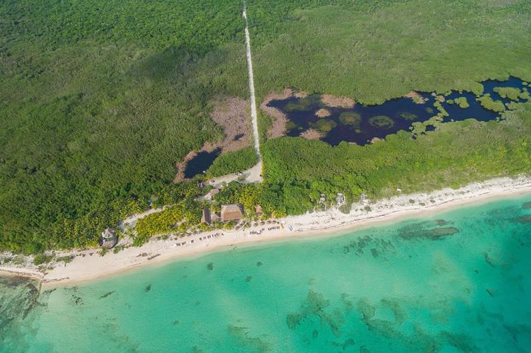 Aerial view of Palancar Beach, Cozumel, Mexico