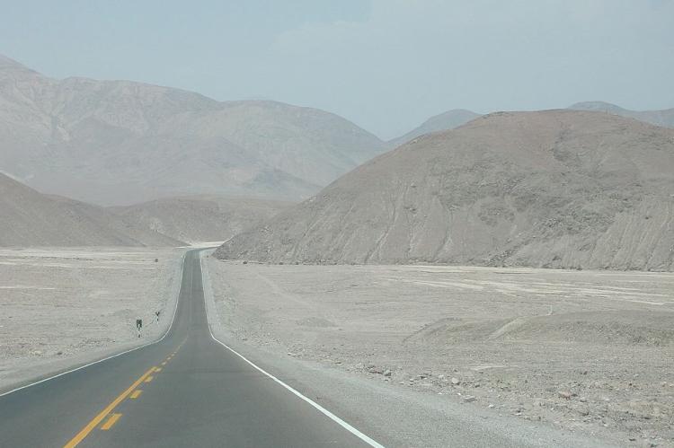Panamerican Highway in the Atacama Desert, Chile