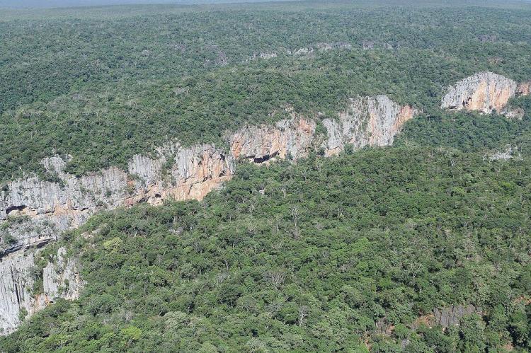 Aerial view of Peruaçu Caves National Park, Brazil