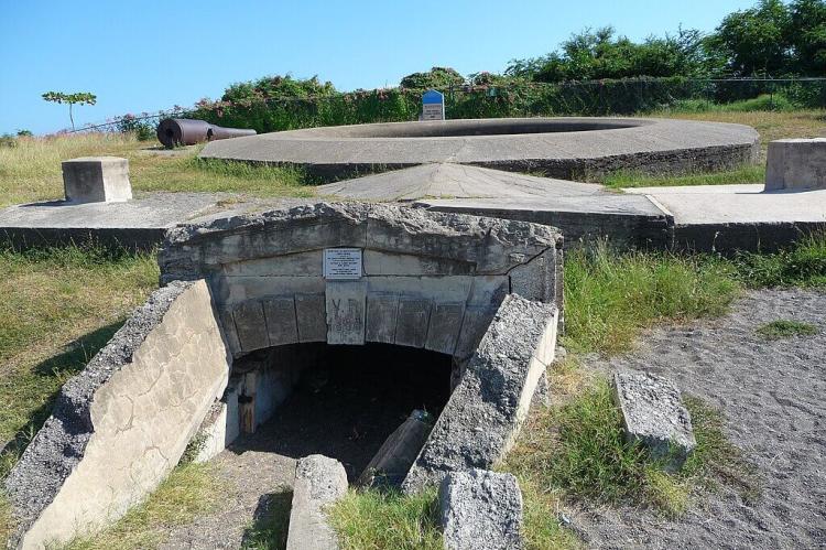 Victoria A Albert Battery severely damaged by the 1907 earthquake, Port Royal, Jamaica