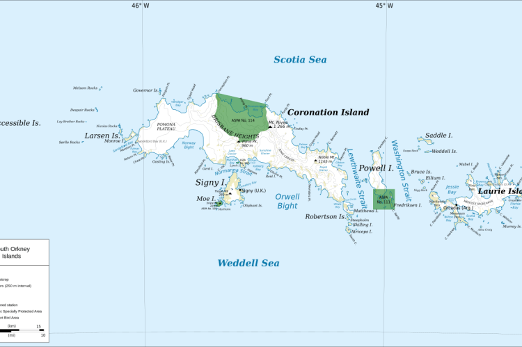 Map of South Orkney Islands