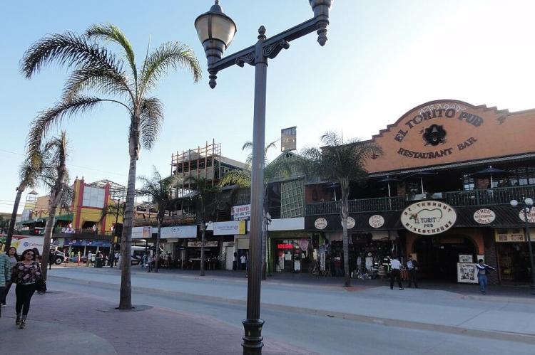 Commercial street in Tijuana, Mexico