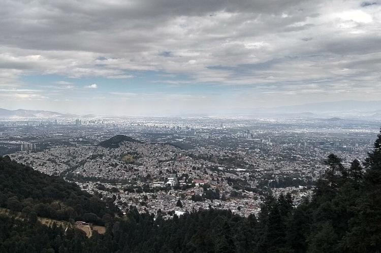 View of the Valley of Mexico from the neighborhood of San Bernabé Ocotepec in Mexico City