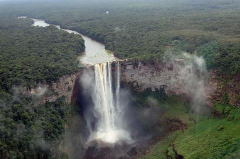 Aerial view of Kaieteur Falls on the Potaro River, Guyana