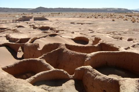 Remains of the "Tulor" settlement near San Pedro de Atacama in Chile. Pre-columbian Atacameño culture (800 - 1100 BC).