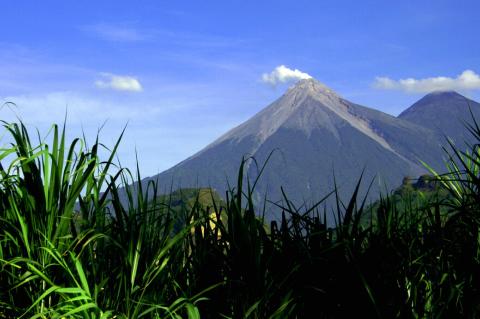 Volcan de Fuego (left) and Acatenango (right) in Guatemala