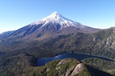 Lanin Volcano and Huinfiuca Lagoon, Villarrica National Park, Chile